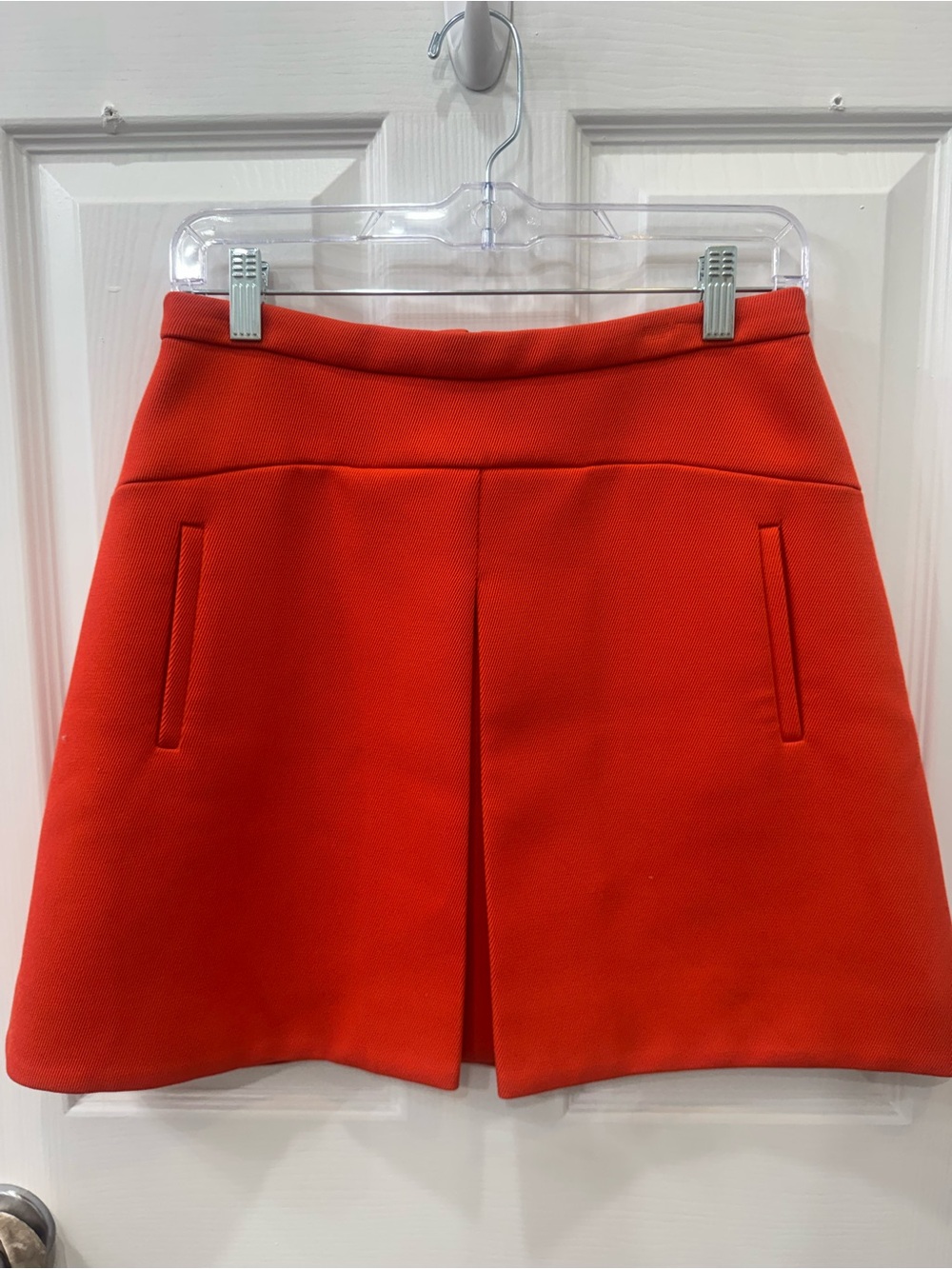 J Crew Modern Vintage Bright Orange Structured A-Line Mini Skirt size 4